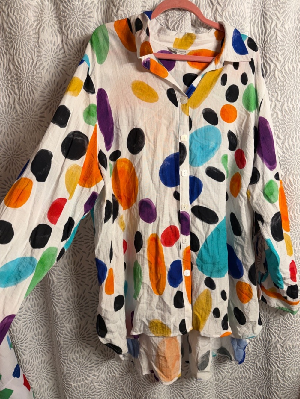 John Mark Multicolor Polka Dot Button-Down Shirt